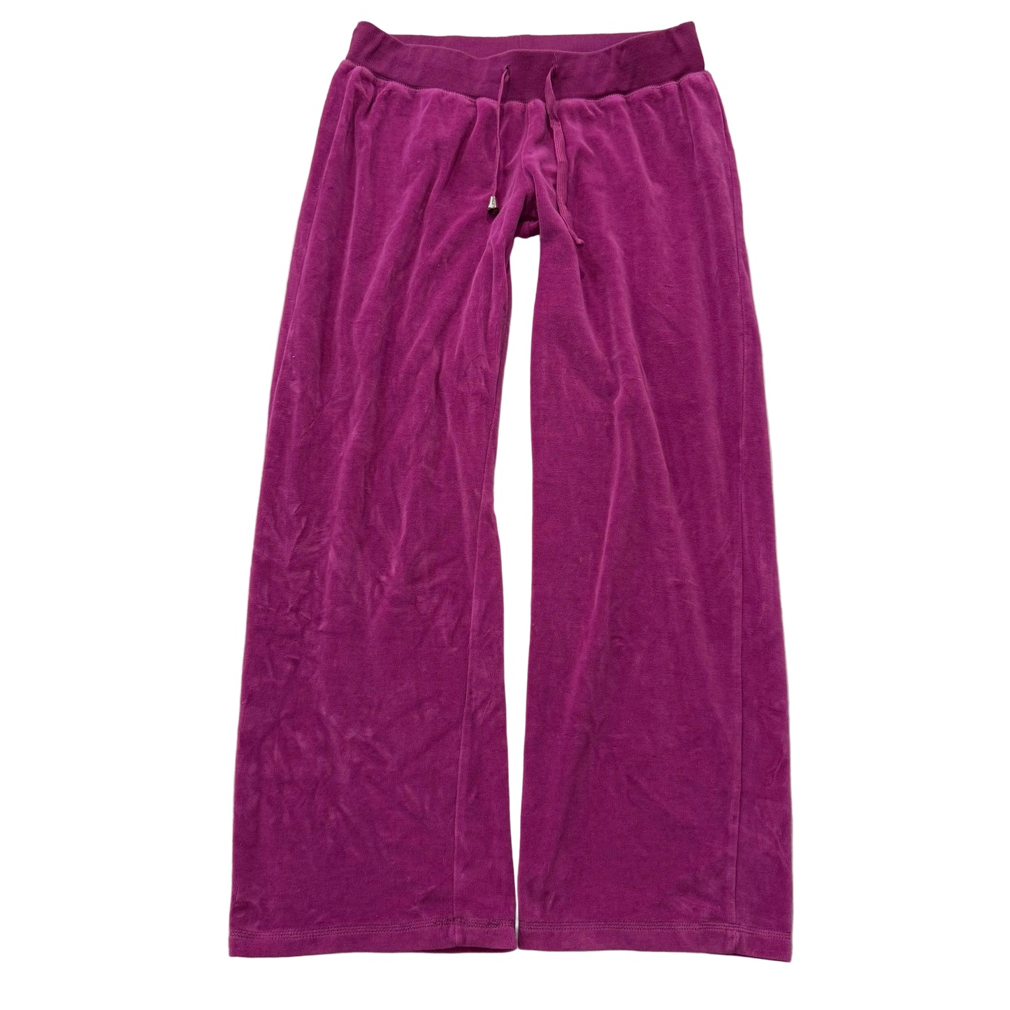 Vintage Juicy Couture Women's Magenta Velour Flared Track Pant Loungewear Size L