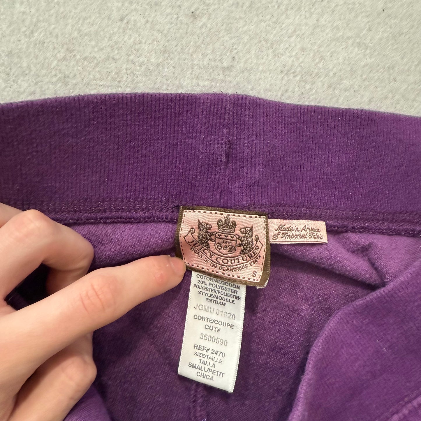 Juicy Couture Plum Velour Tracksuit Set Zip Up Hoodie & Flared Pants Y2K Size S