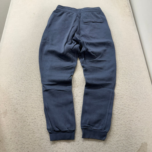 Nike Men's Blue Fleece Sweatpants Zippered Pockets Tapered Leg Logo Y2K Size S