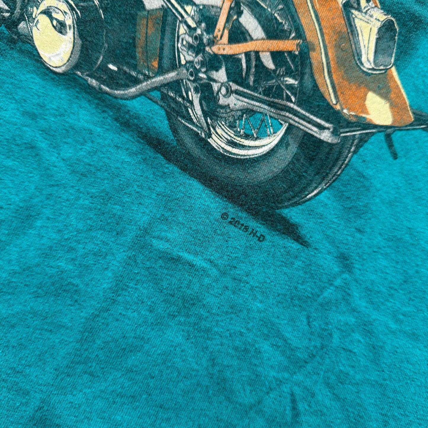 Harley-Davidson Hillbilly Gatlinburg TN Graphic T-Shirt Teal Size M