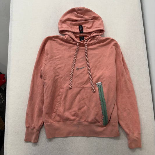 Nike Pink Pullover Hoodie with Front Pocket and Zip Detail Size M