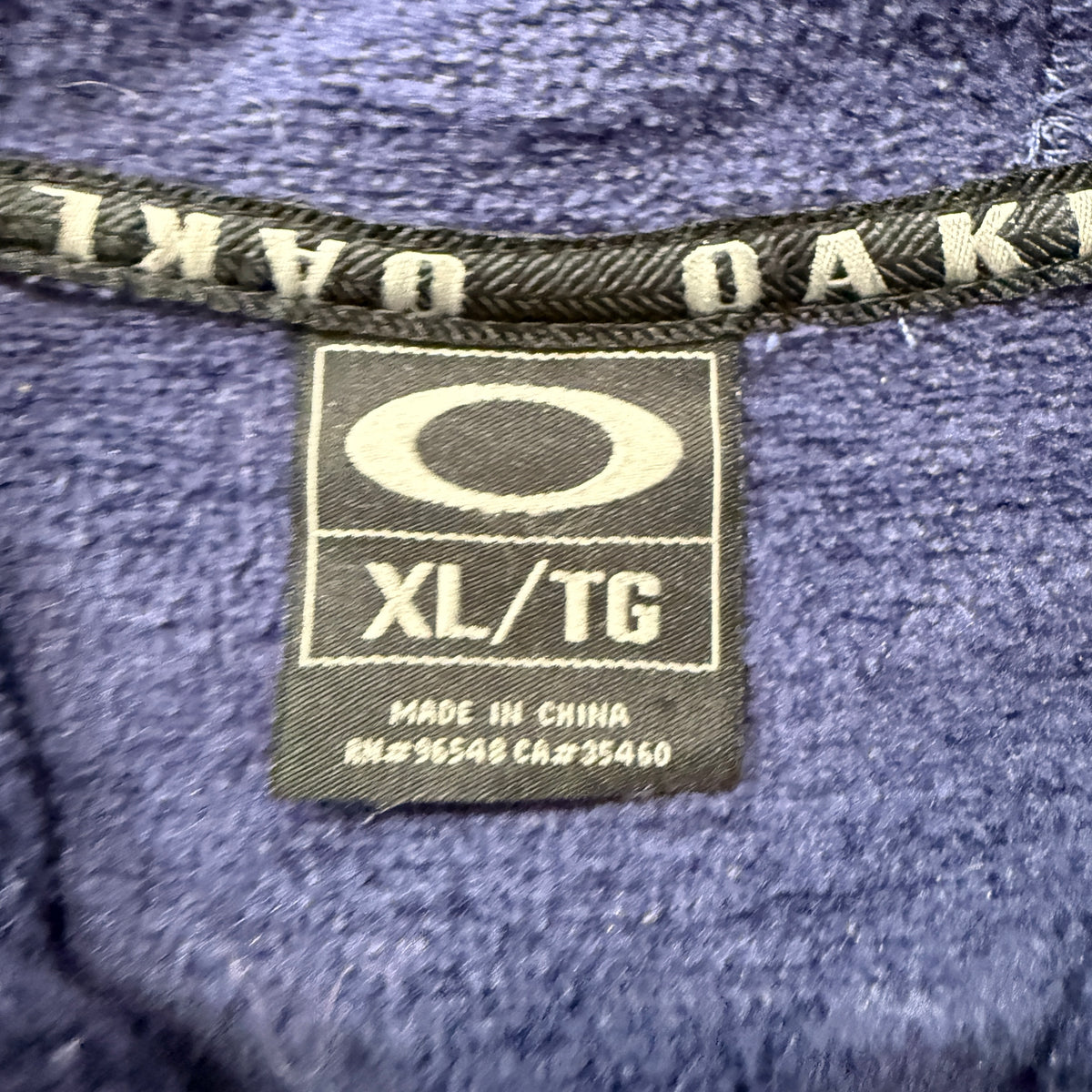 Oakley Full-Zip Hoodie Men's Navy Blue Heathered Chest Pockets Fleece Size XL photo 3