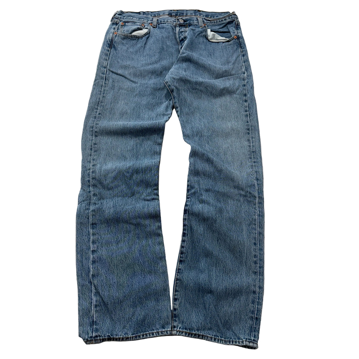 Levi's 501 Original Fit Jeans Men's Light Wash Blue Button Fly Straight Size 38x36 photo 1