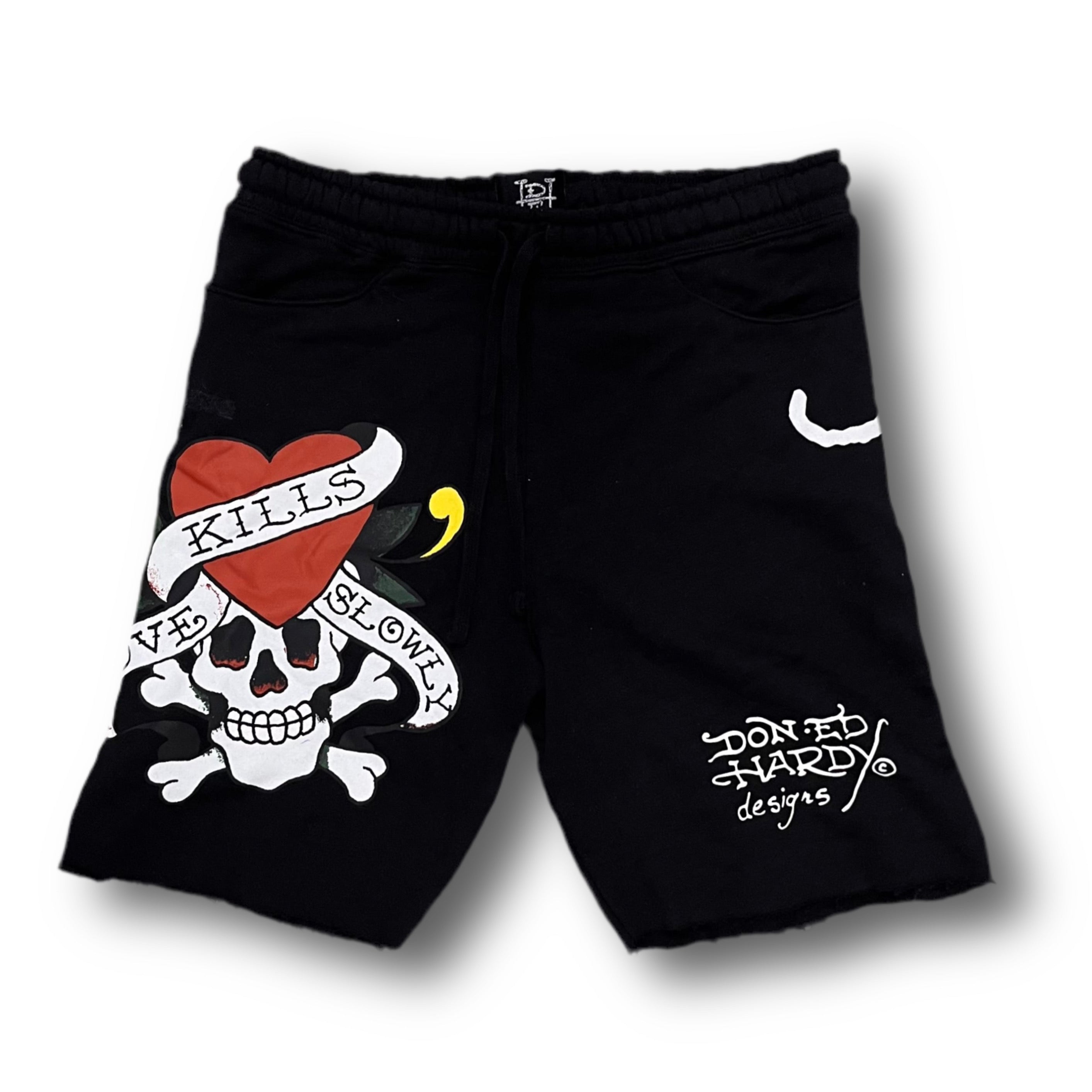 ED HARDY “LKS Skull” BLACK SHORTS