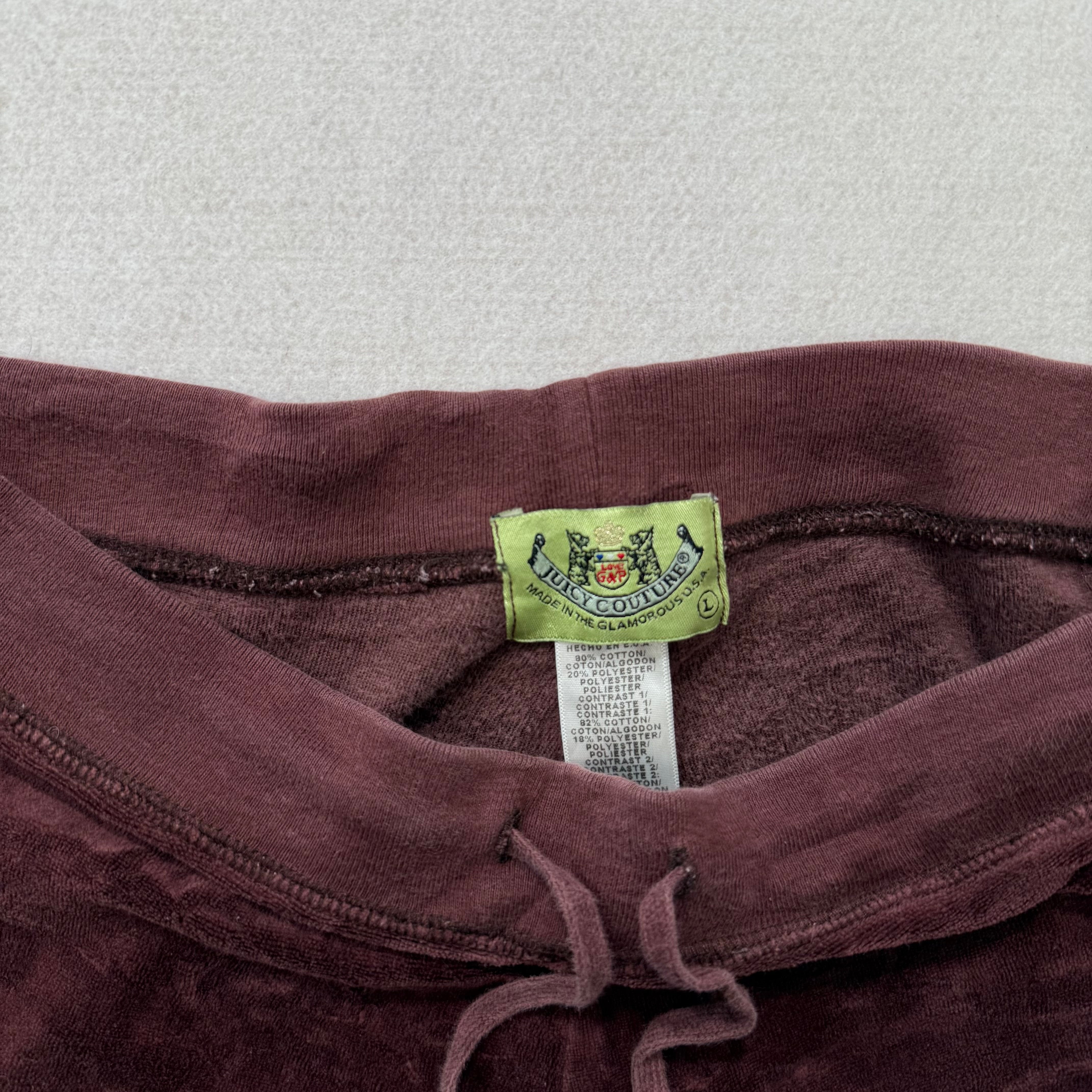 2003 Vintage Juicy Couture brown drawstring flare pants size L