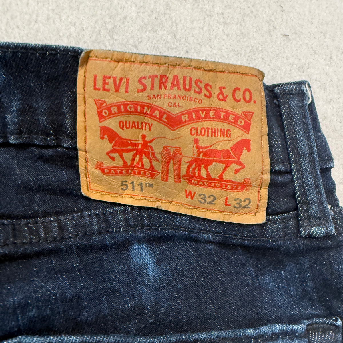 Levi's 511 Slim Fit Jeans Men's Dark Wash Blue Denim Five Pocket Size 32x32 photo 7