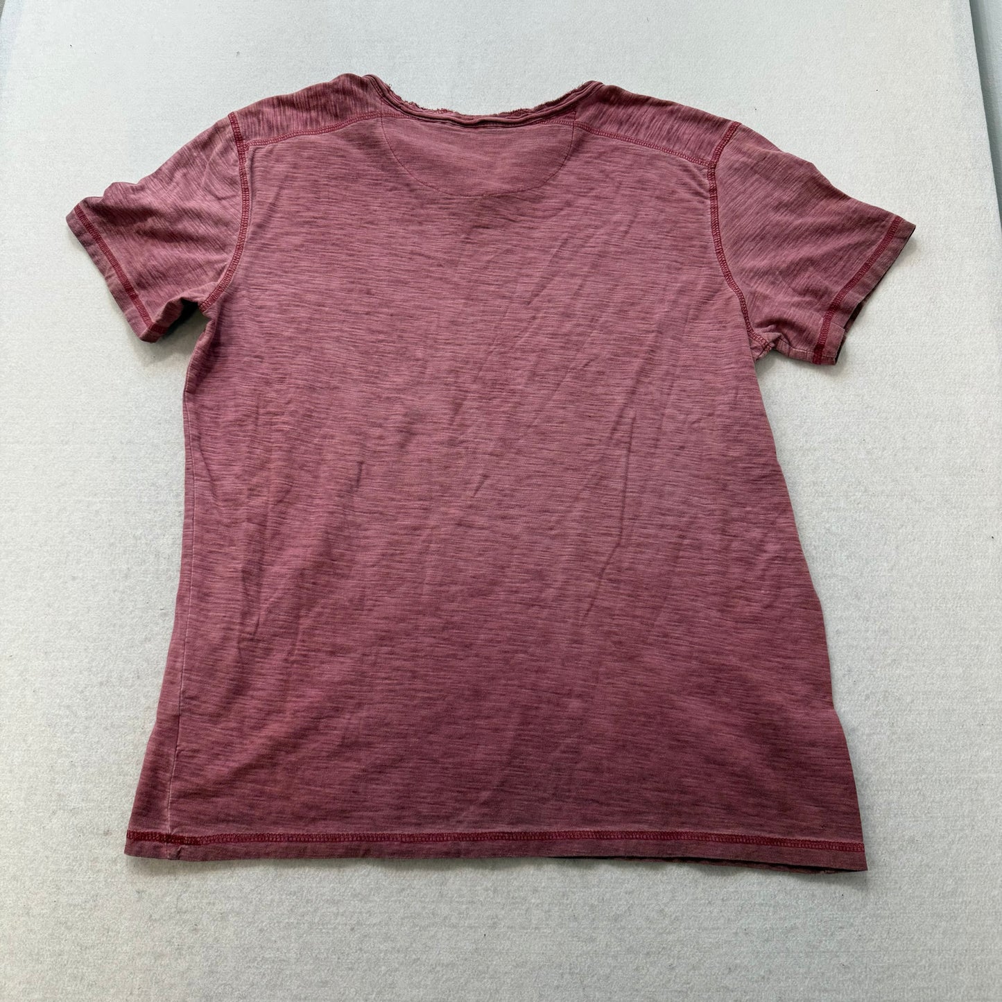 MBX Premium Men's Faded Maroon Cotton T-Shirt V-Neck Short Sleeve Graphic Size M