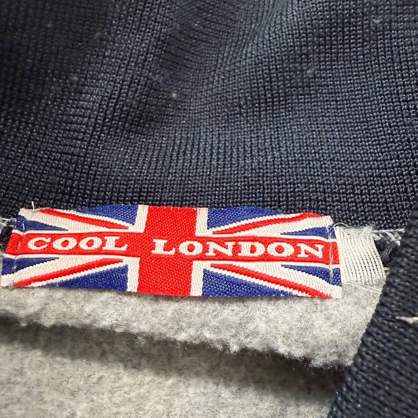 Cool London England Men's Grey Full Zip Fleece Varsity Jacket Pockets Size L