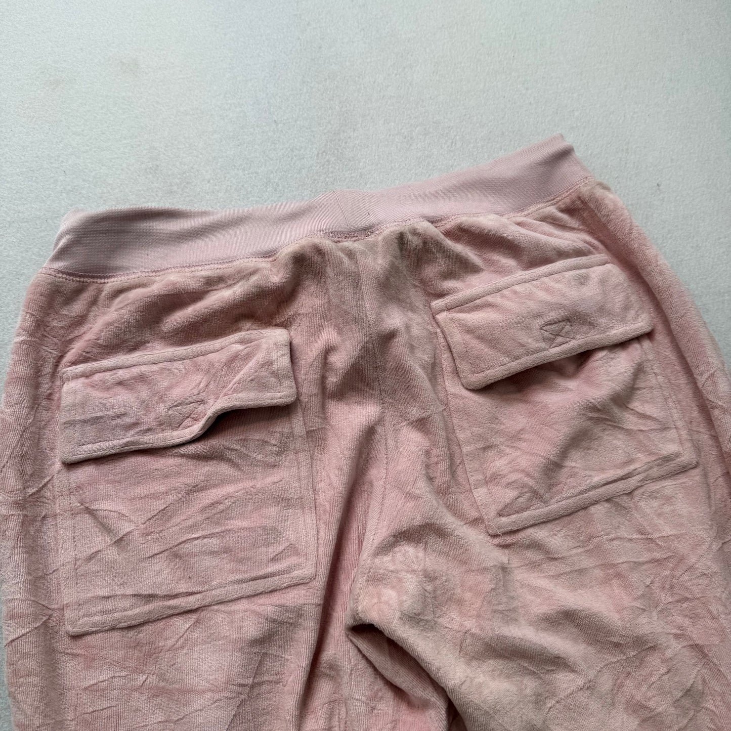 Juicy Couture Dusty Rose Velour Tracksuit Set Zip Up Hoodie & Flared Pant Size L