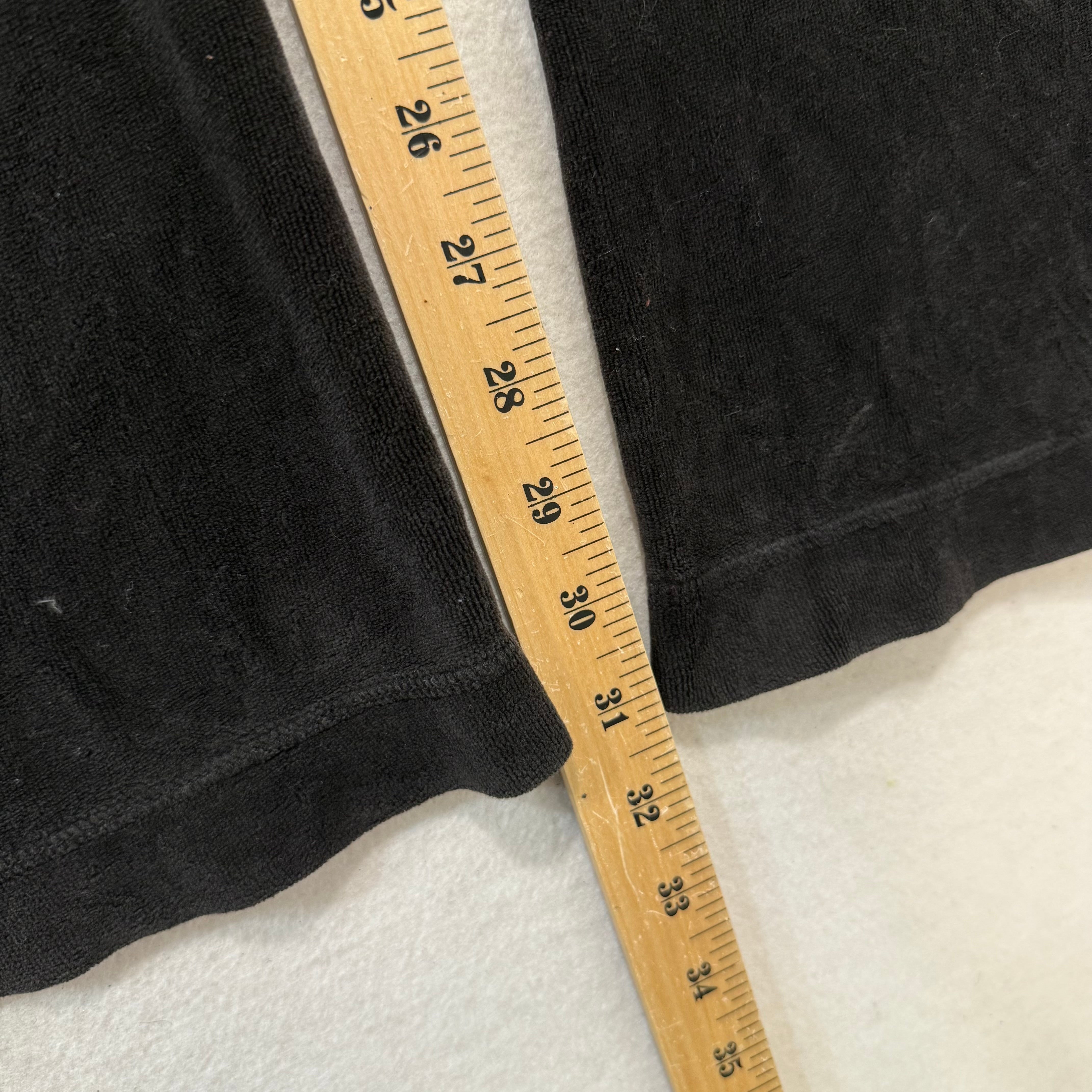 Vintage Juicy Couture 2003 Black Drawstring Zipper Flare Velour Track Pants Size S