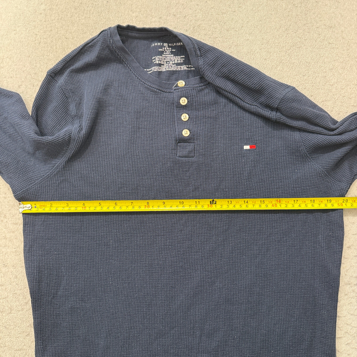 Tommy Hilfiger navy henley chest measurement