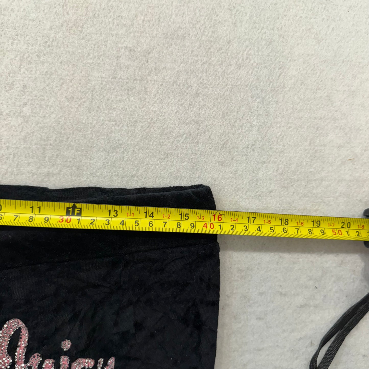 Juicy Couture Black Velour Tracksuit Set Zip Up Hoodie & Flare Pant Logo Size XL