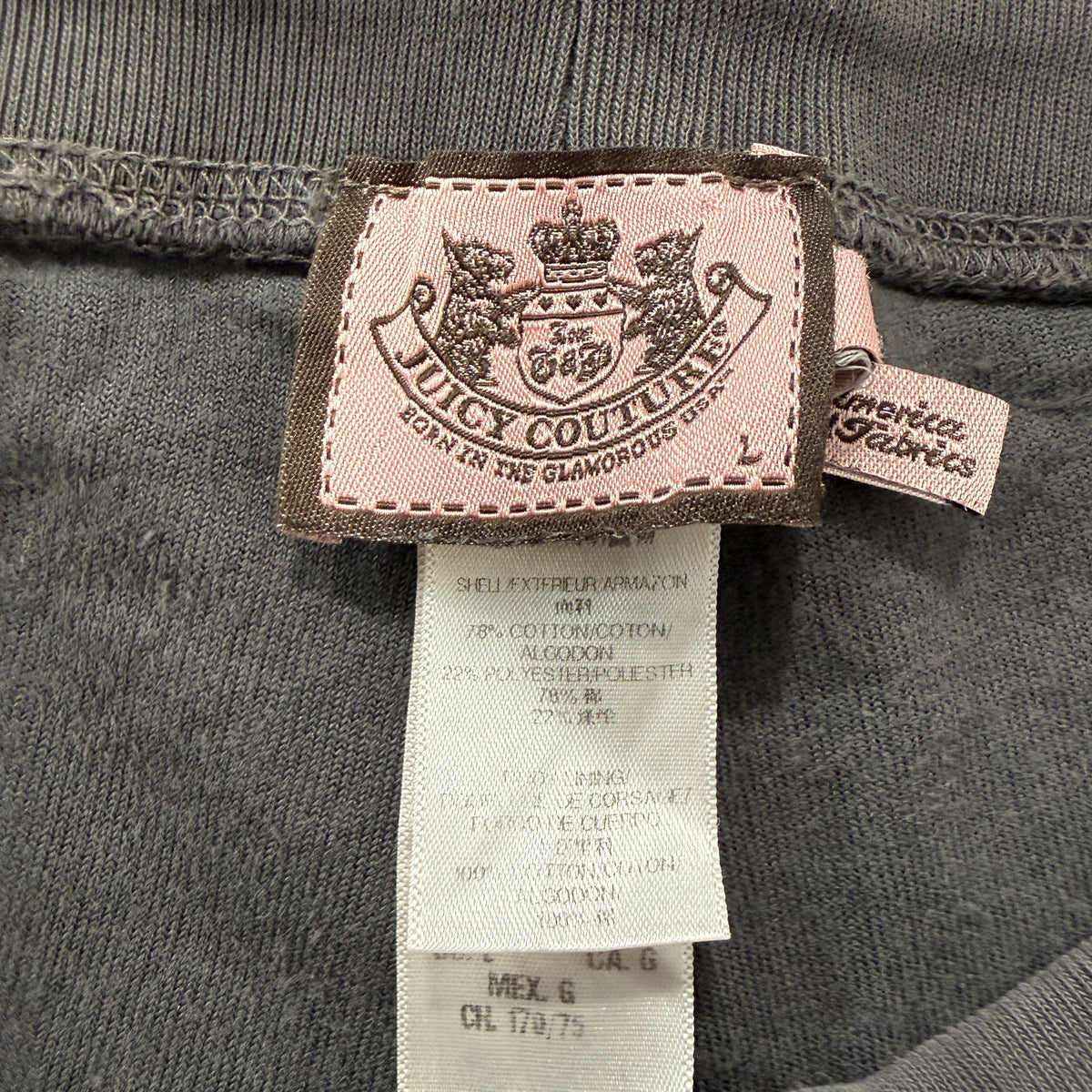 Vintage Juicy Couture Women's Charcoal Gray Velour Flared Track Pant Logo Size L
