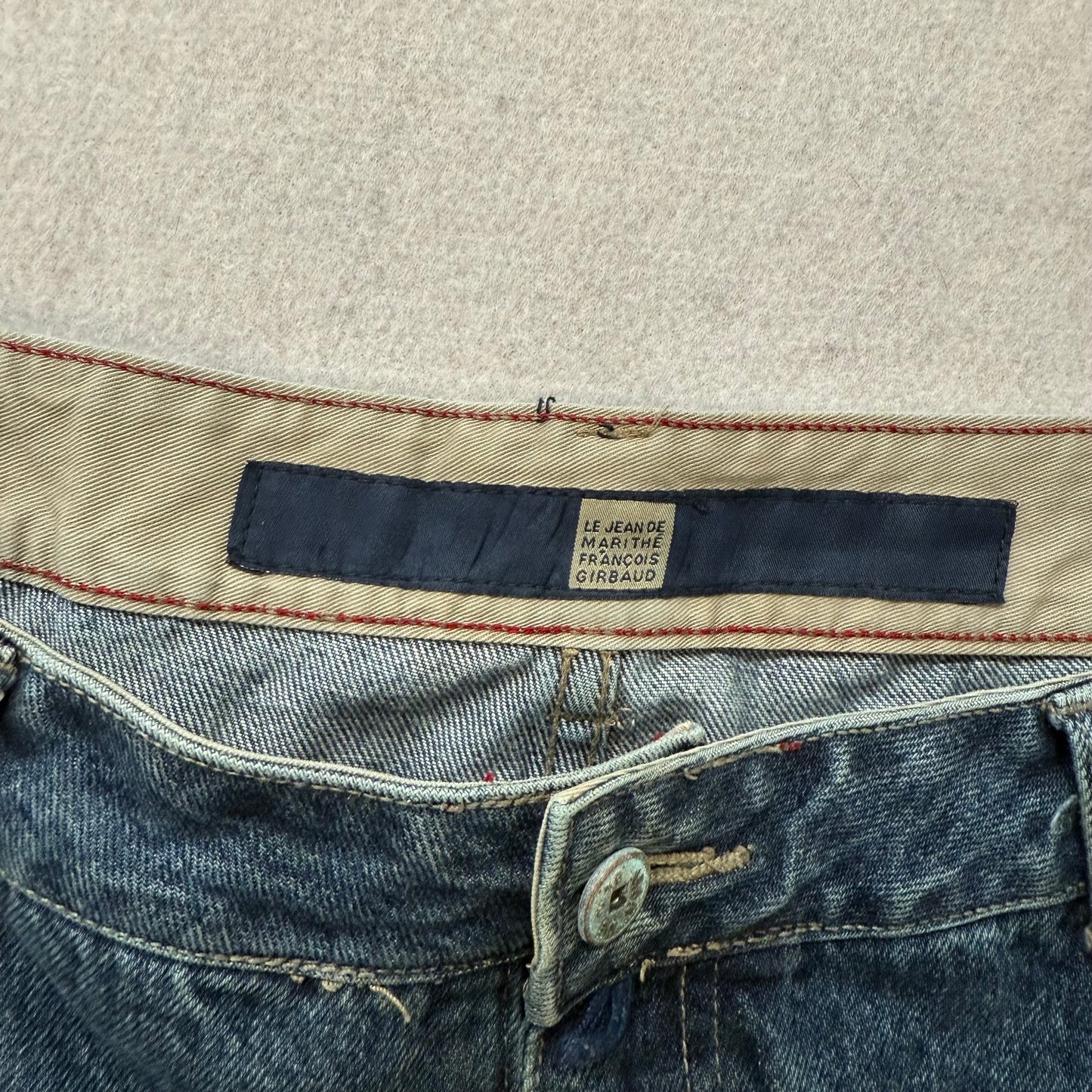 Marithe Francois Girbaud Mens Medium Blue Denim Straight Wide Leg Jeans Size 40M
