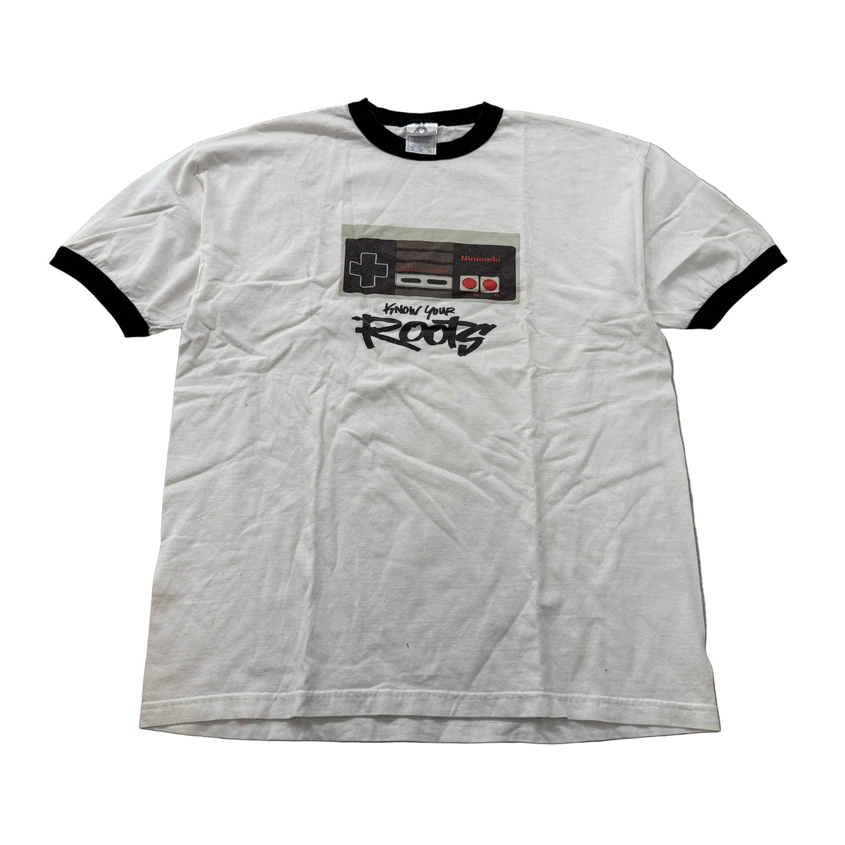 Nintendo Know Your Roots NES controller ringer tee front