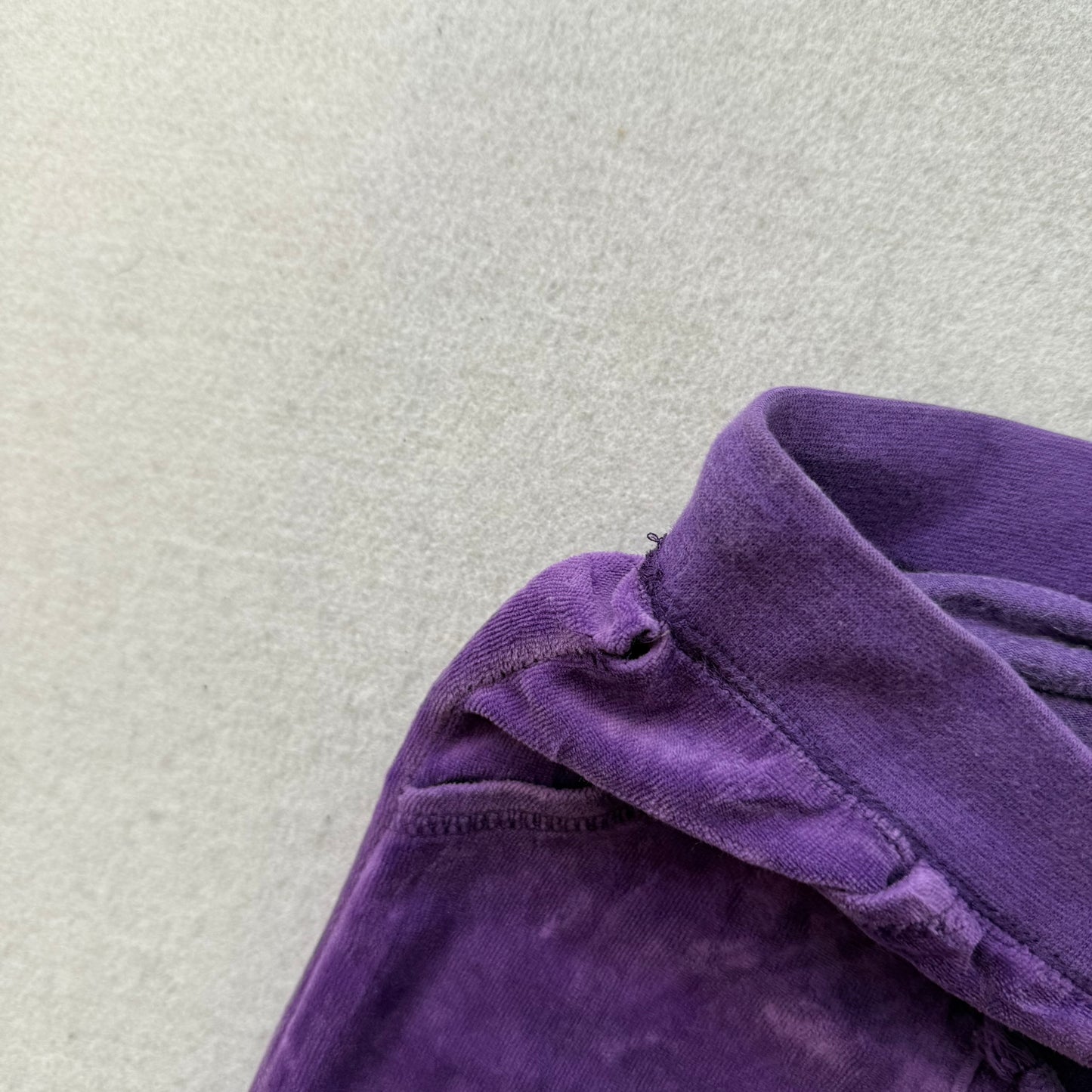 Juicy Couture Women's Purple Velour Flare Track Pant Low Rise Flap Pocket Size M