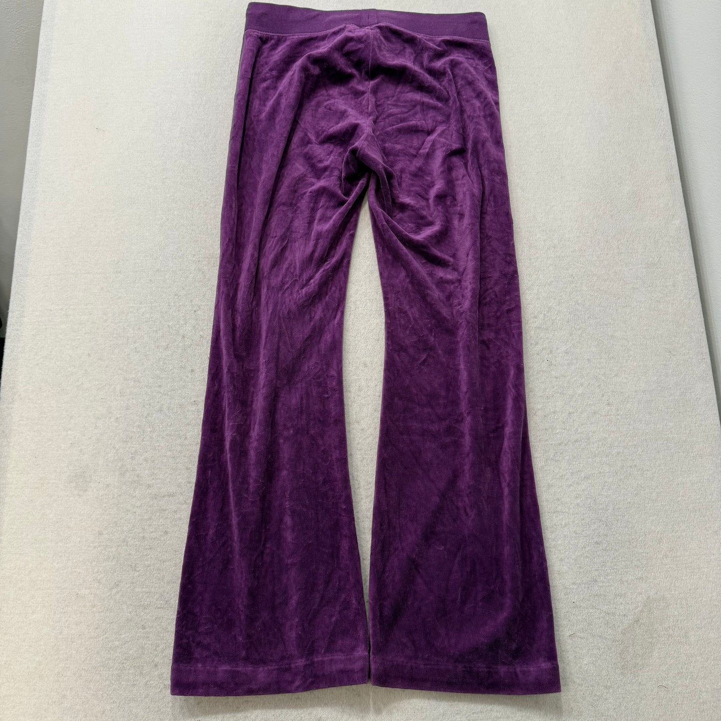 Juicy Couture Plum Velour Tracksuit Set Zip Up Hoodie & Flared Pants Y2K Size S