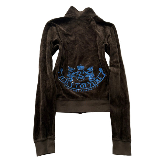 Juicy Couture Dark Brown Velour Track Jacket, size L – main photo