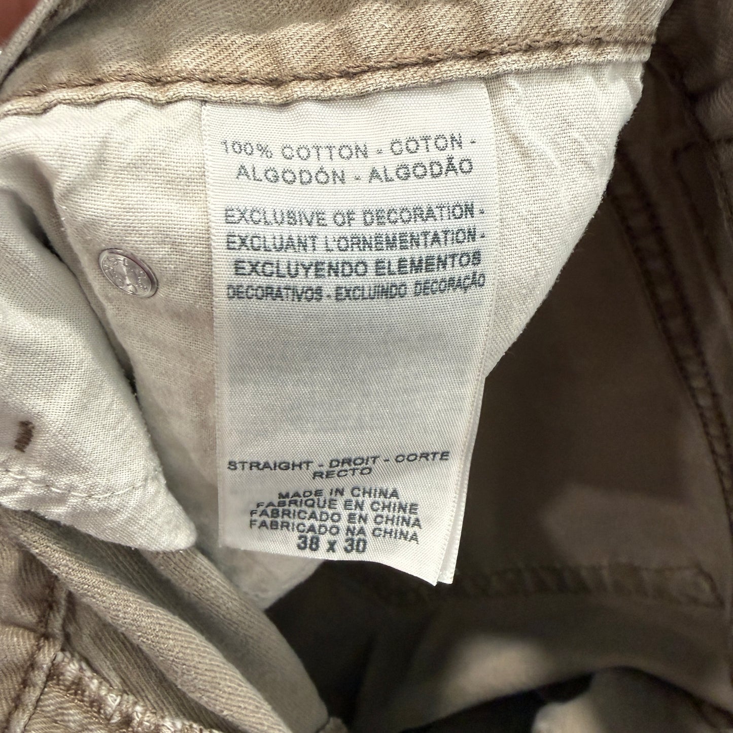 Levi's Signature Men's Khaki Denim Jeans Pockets Classic Straight Size 38x30