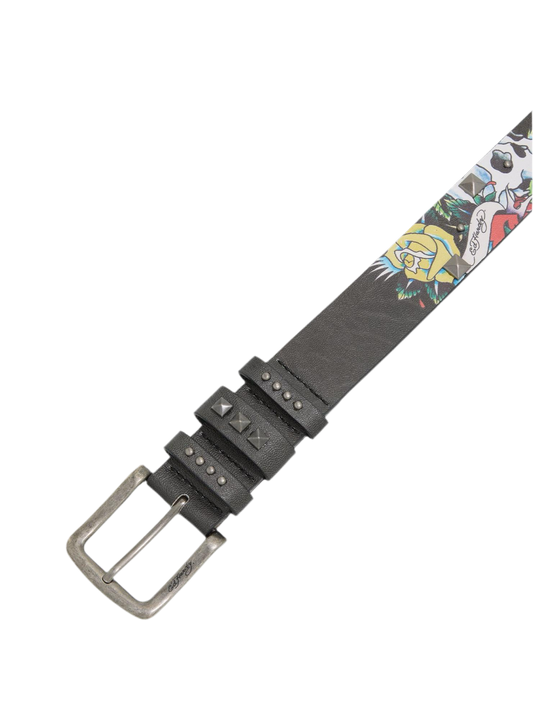 ED HARDY “SKULL & ROSSES” STUDDED BELT - Clean Curriculums 