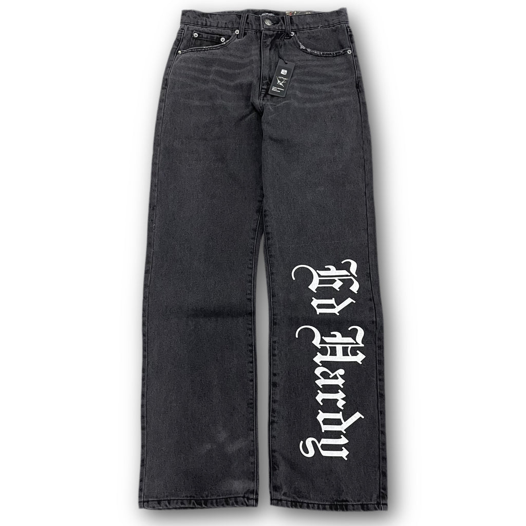 ED HARDY “Panther Wings” EMBROIDERED BLACK STRAIGHT LEG JEANS