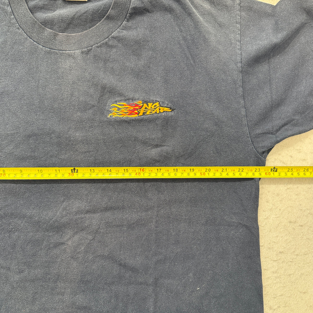 No Fear navy tee chest measurement pit to pit