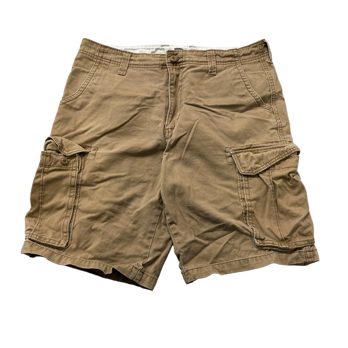 Old Navy Cargo Shorts Men's Khaki Tan Cotton Twill Utility Pockets Size 36 photo 1