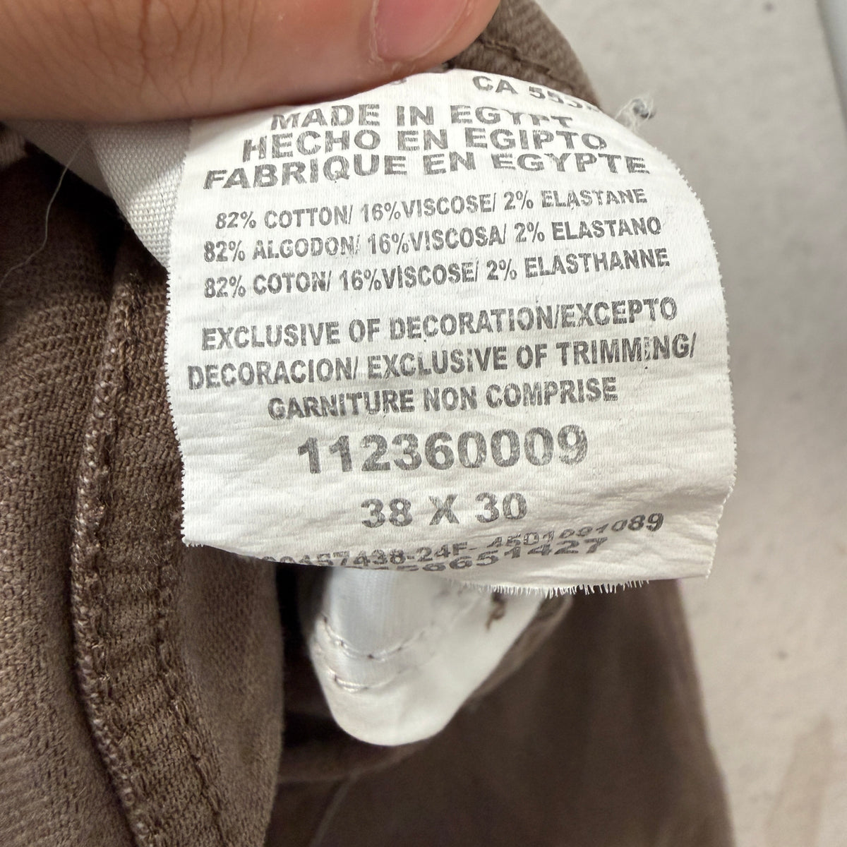 Wrangler Mens Brown Canvas Pants Athletic Fit Pockets Zip-Fly Classic Size 38x30