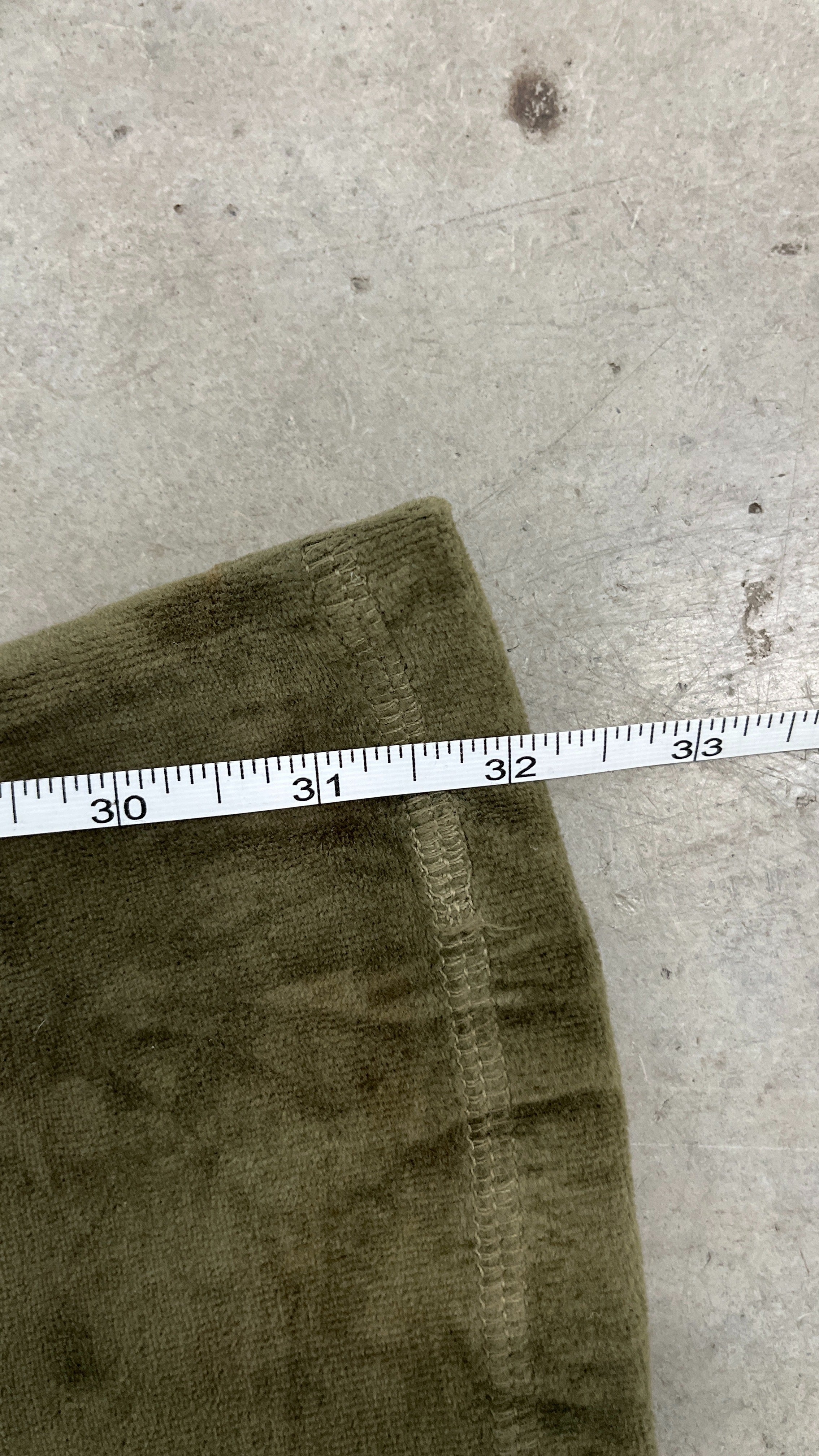 Green VINTAGE Velour Juicy Couture Flared Back SNAP POCKET Pants SIZE M