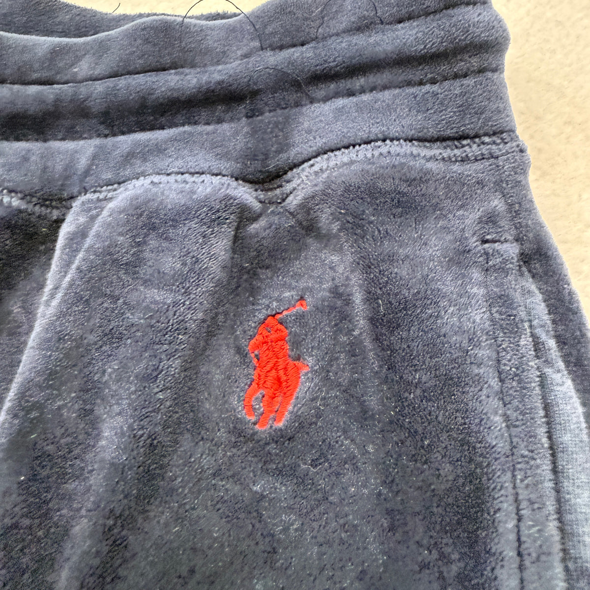 Polo Ralph Lauren Men's Navy Blue Velvet Straight Lounge Pants Sleepwear Size M