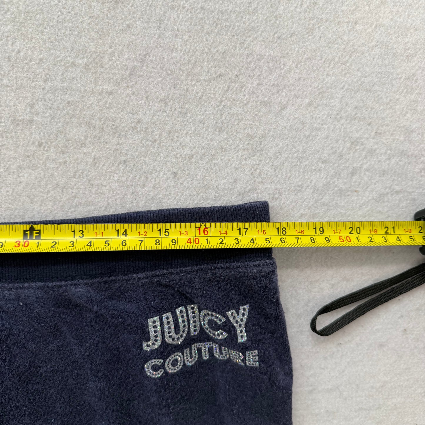 Juicy Couture Women's Navy Blue Terrycloth Cropped Capri Pant Loungewear Size XL