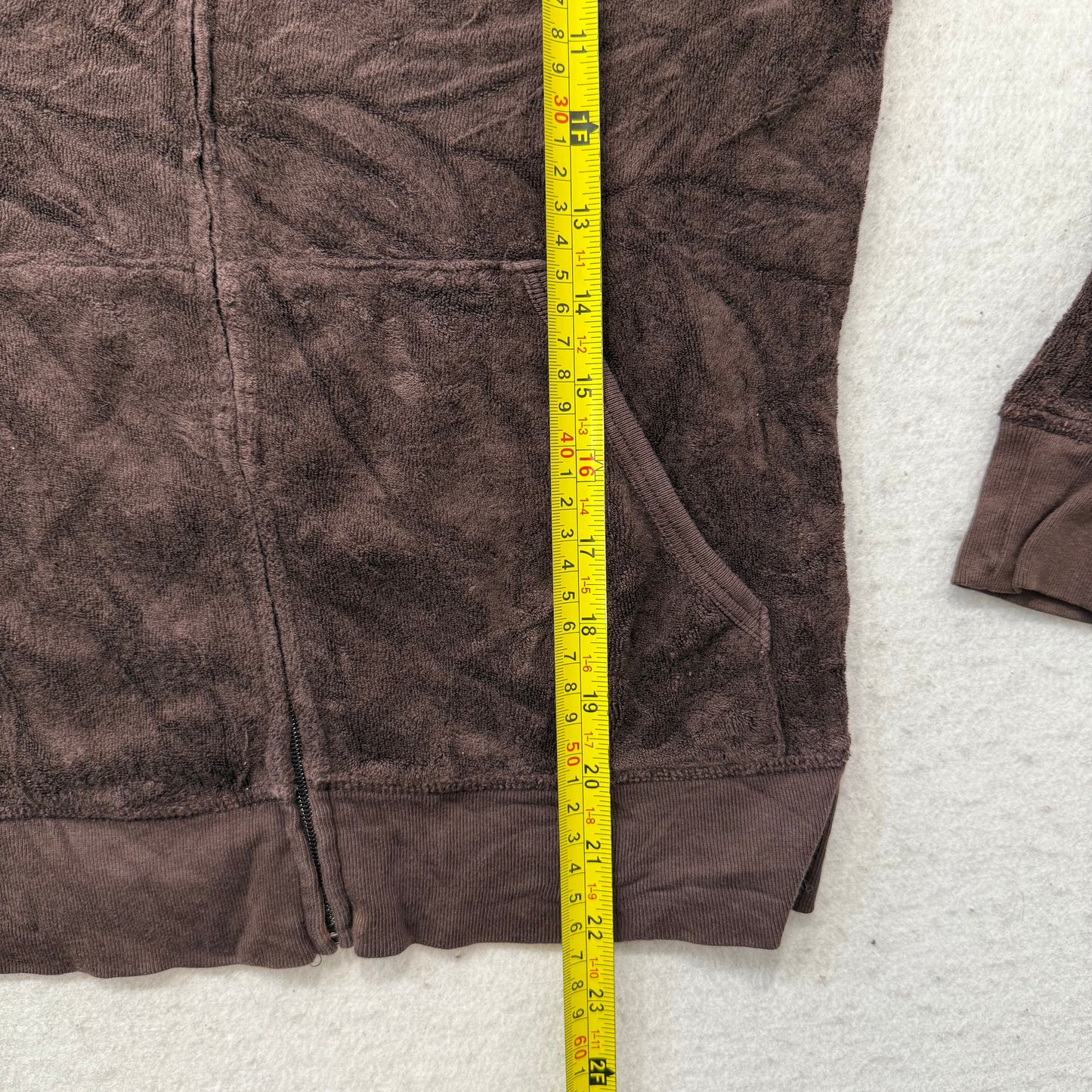 Juicy Couture Brown Terry cloth Tracksuit Set Zip Up Hoodie & Flared Pants Y2k Size M