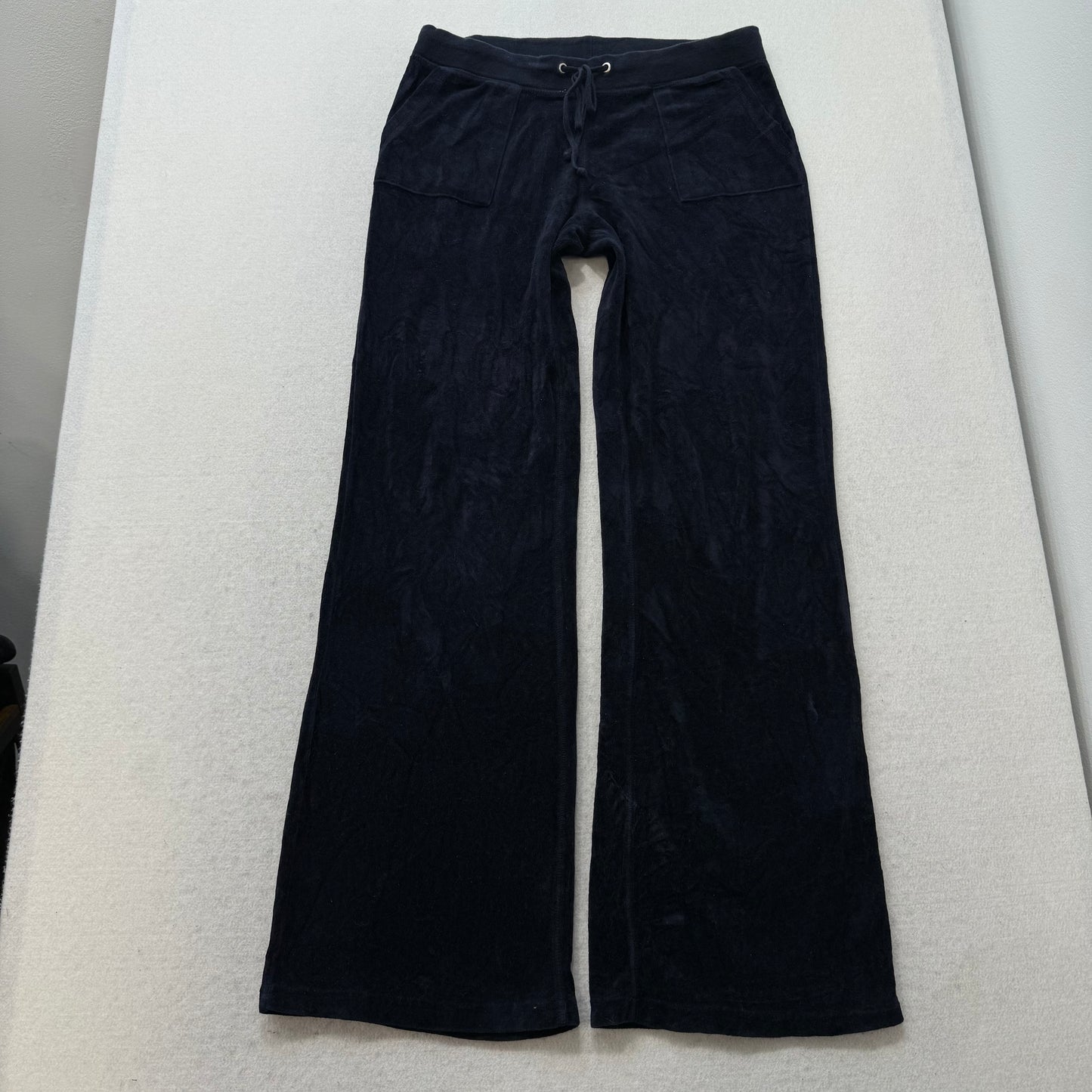 Juicy Couture Navy Blue Velour Tracksuit Set Zip Up Hoodie & Pant Graphic Size S