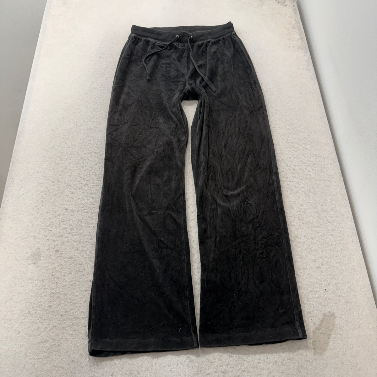 Juicy Couture Women's Black Velour Tracksuit Set Hoodie & Flare Pant Size M