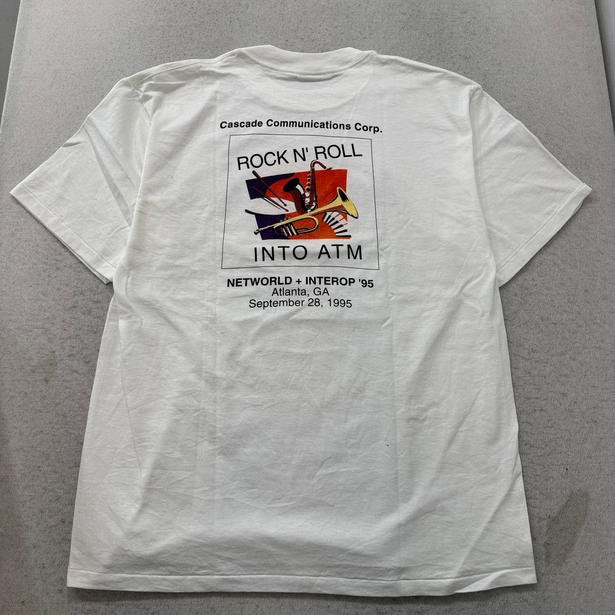 Hard Rock Cafe Atlanta white logo tee back