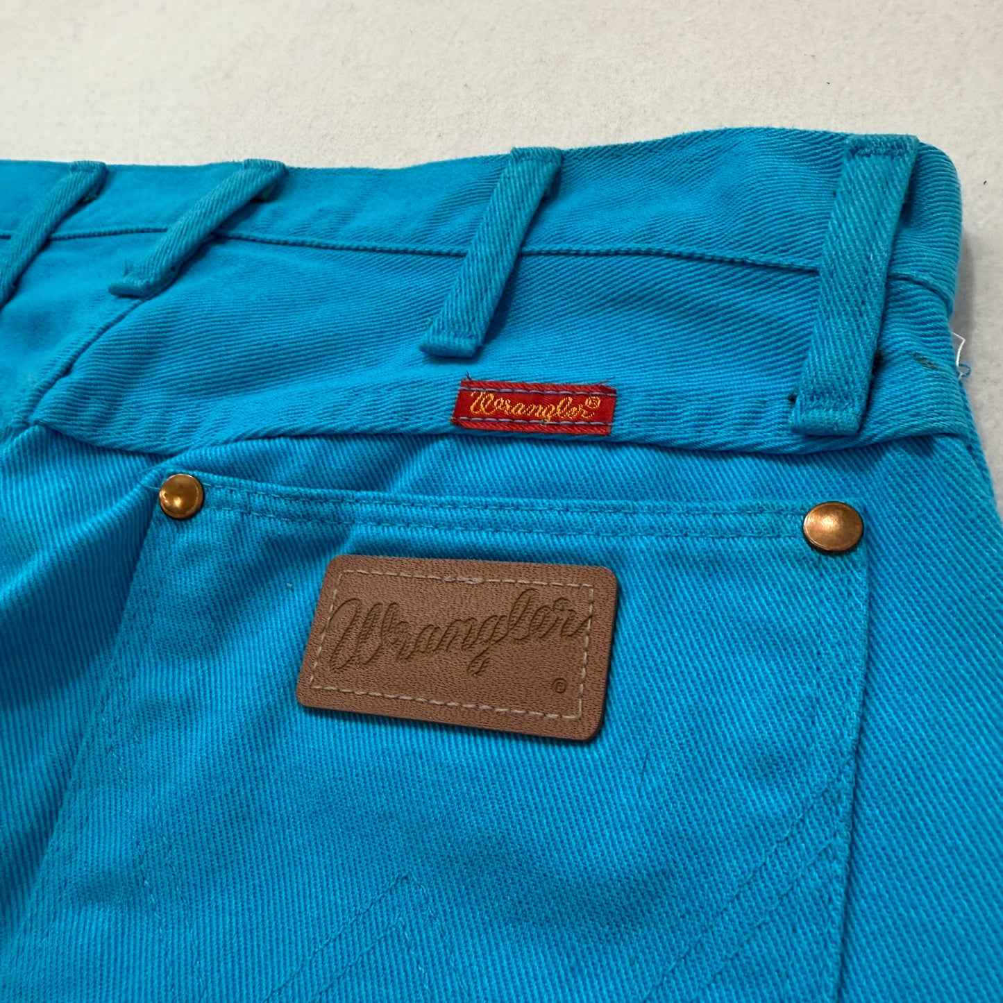 Vintage Wrangler Women's Teal Blue Cotton Jeans Pockets Classic Logo Size W29