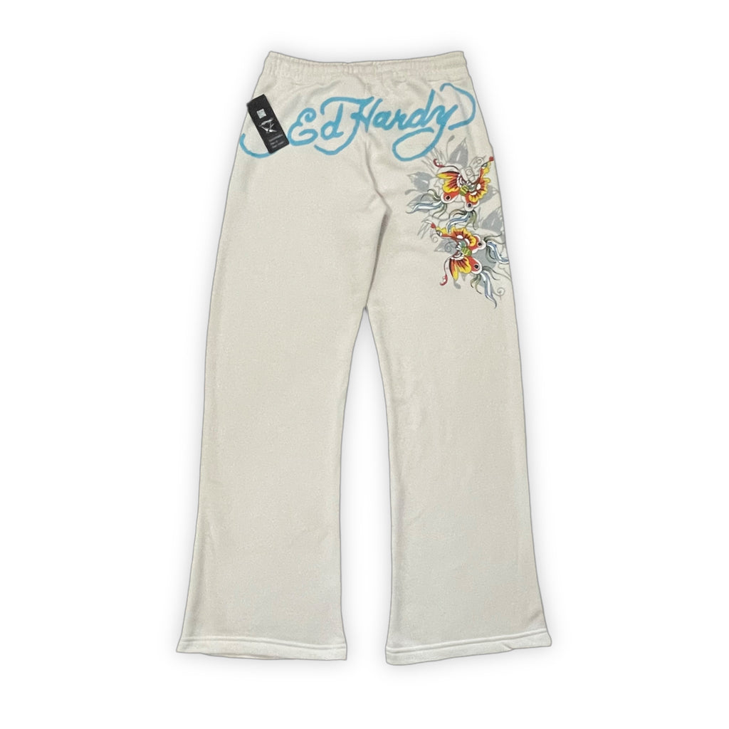 ED HARDY “BUTTERFLIES” WHITE TUBE TOP & PANT SET
