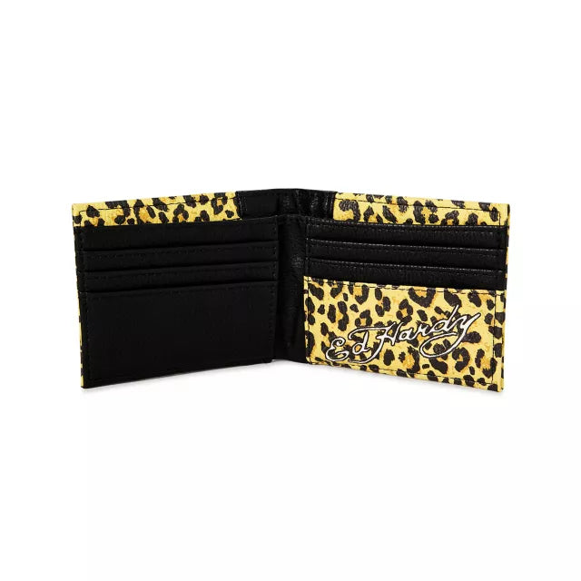 ED HARDY *STUDDED* LEOPARD PRINT WALLET