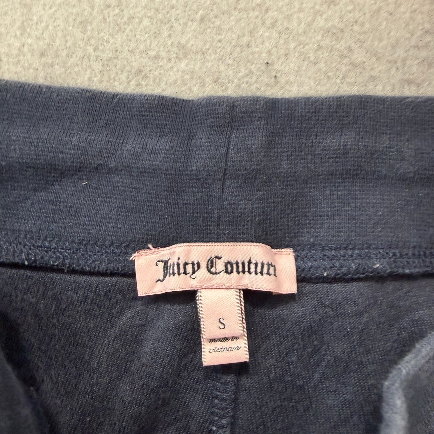 Juicy Couture Women's Navy Velour Flared Track Pants Back Pockets Logo Size S