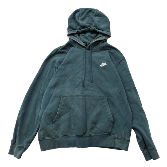 Nike Men's Teal Green Pullover Hoodie Drawstring Pockets Logo Loungewear Size L