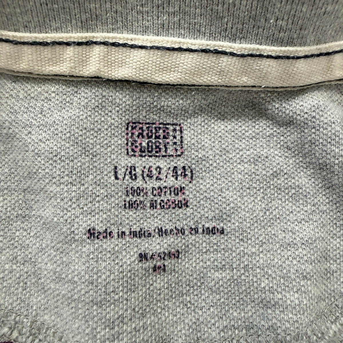 Faded Glory polo brand size tag L