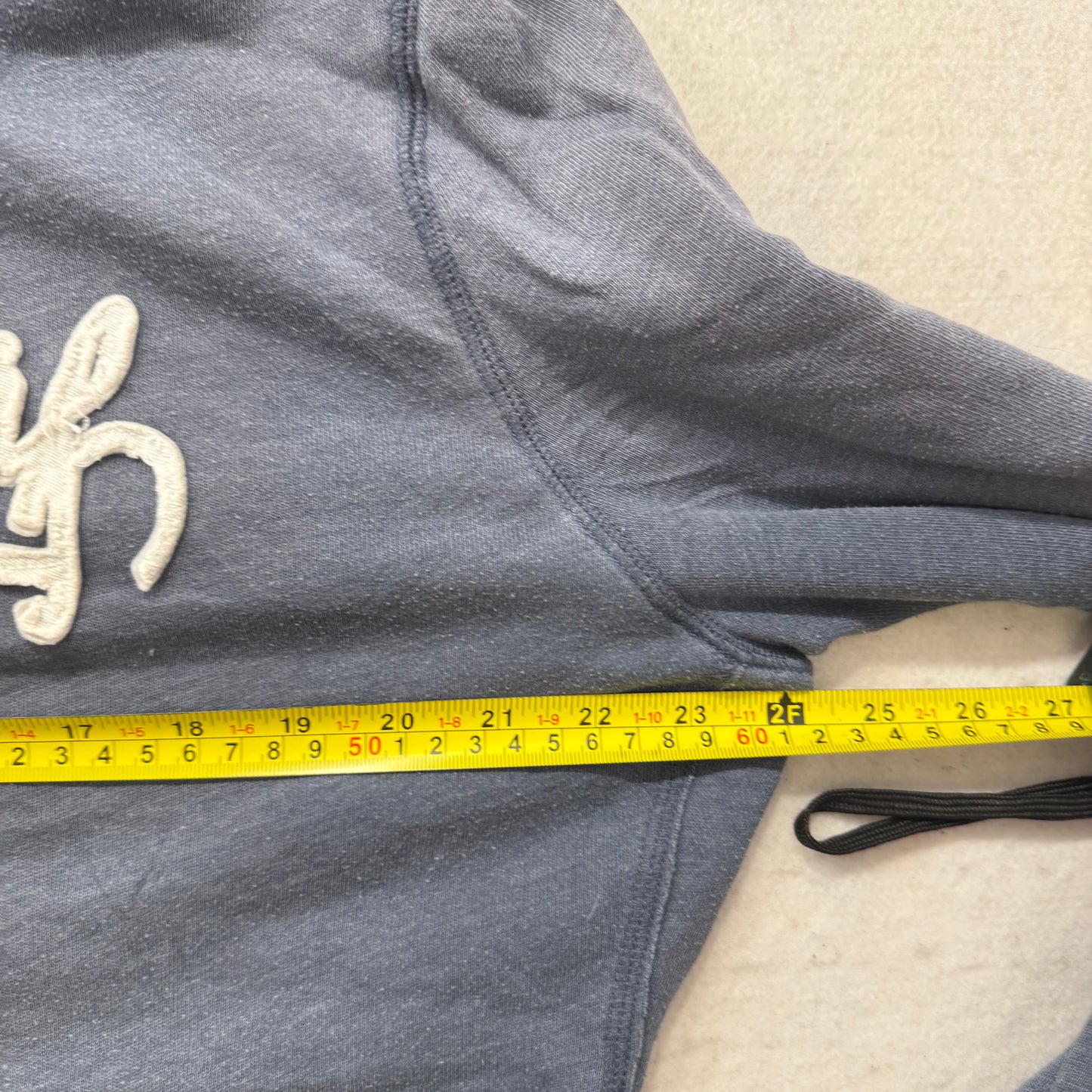Aeropostale Women's Dusty Blue Full Zip Hoodie Split Kangaroo Pockets Size 2XL