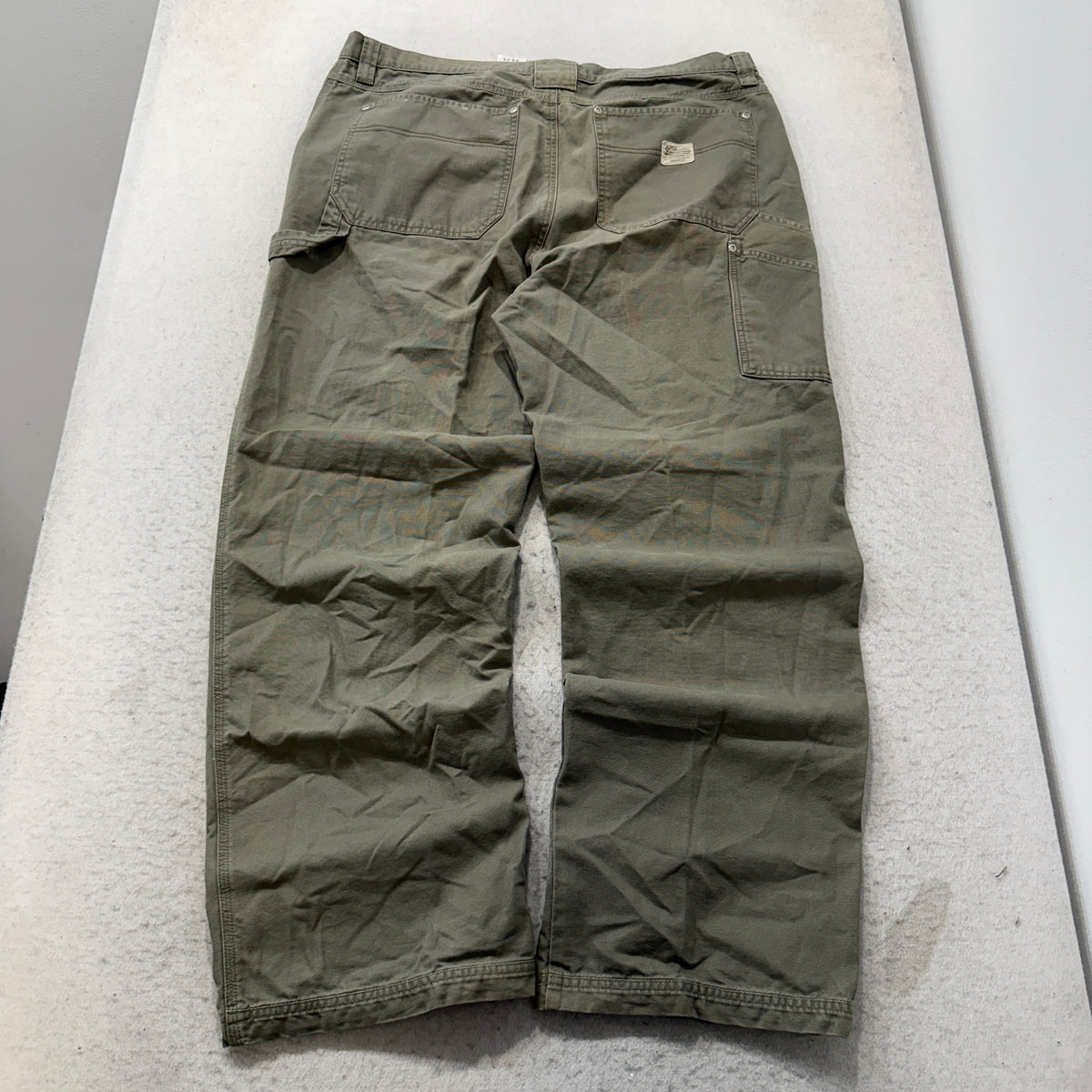 Columbia Outdoor Pants Men's Olive Khaki Cotton Canvas Relaxed Hiking Size 40x32 photo 2