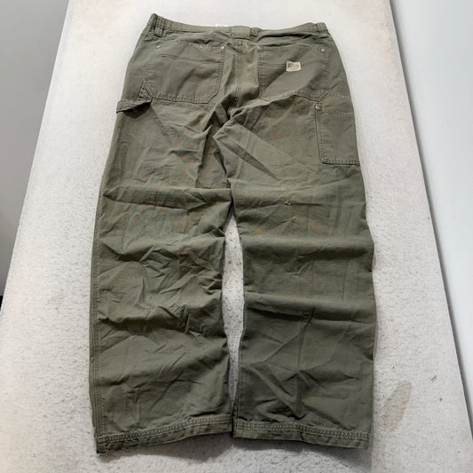 Columbia Outdoor Pants Men's Olive Khaki Cotton Canvas Relaxed Hiking Size 40x32 photo 2