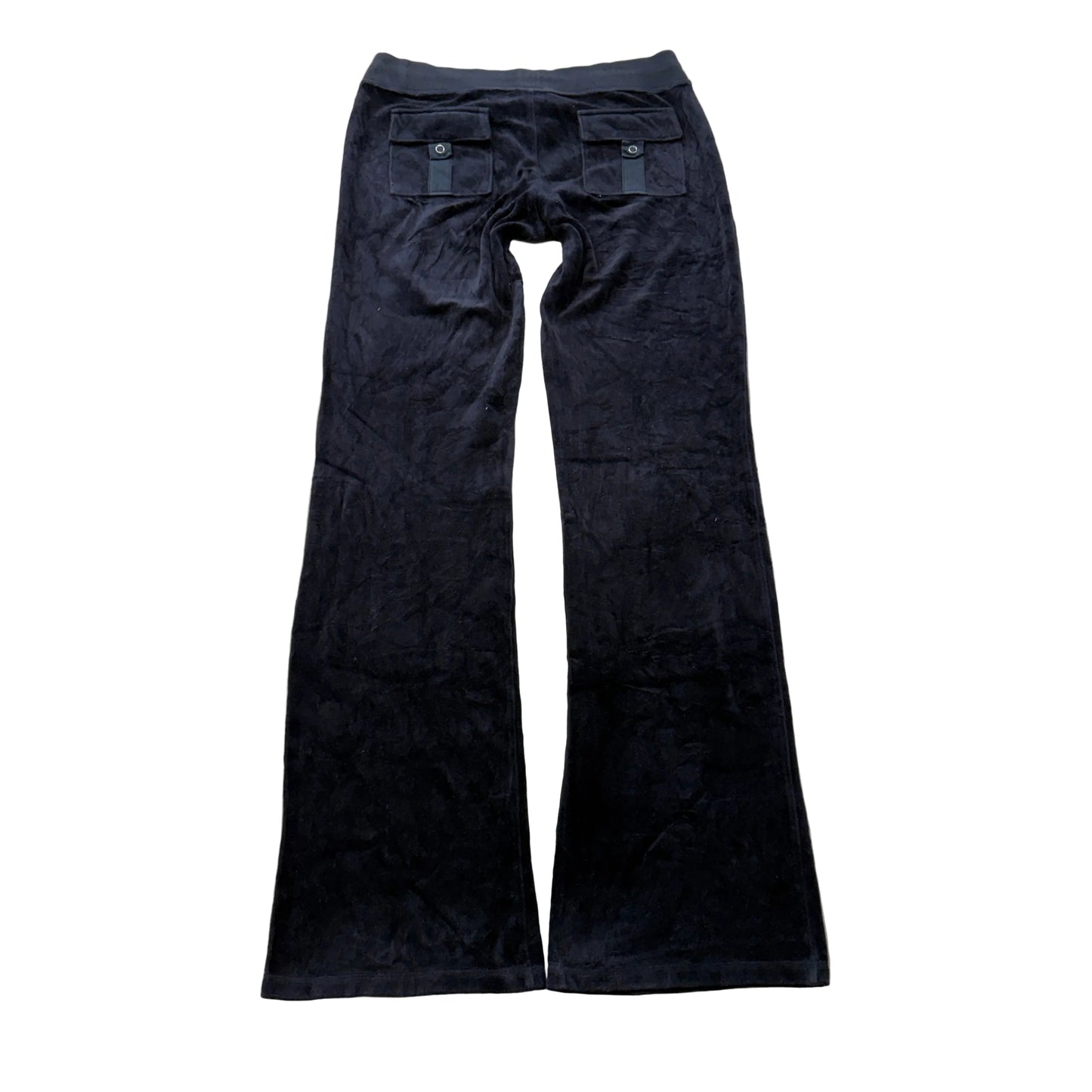 Juicy Couture Women's Navy Velour Flared Track Pants Back Pockets Logo Size S
