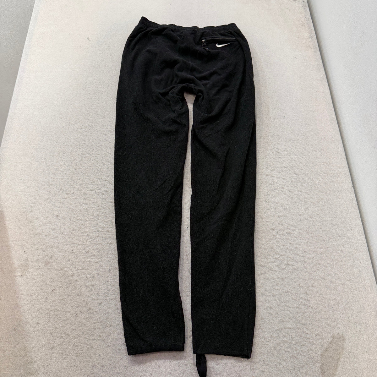 Nike Men's Black Fleece Sweatpants Zippered Pockets Drawcord Hem Logo Size S