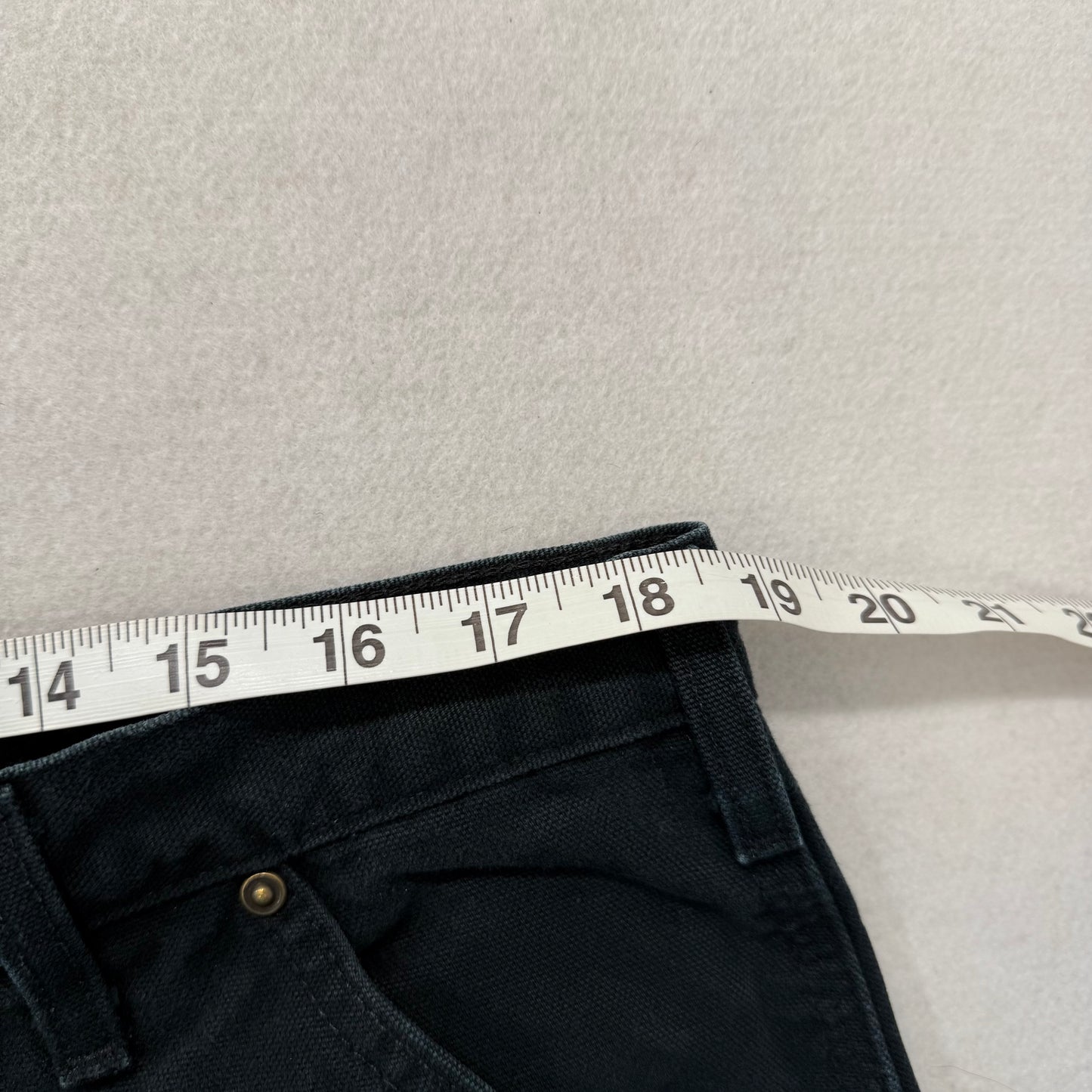 Carhartt Men's Black Washed-Duck Double Knee Work Pants Dungaree Fit Size 38