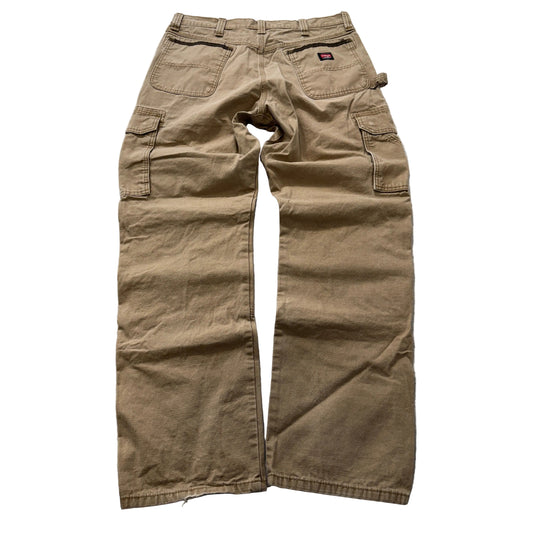 Wrangler Workwear Men's Khaki Canvas Ripstop Cargo Pants Utility Pocket Size W34