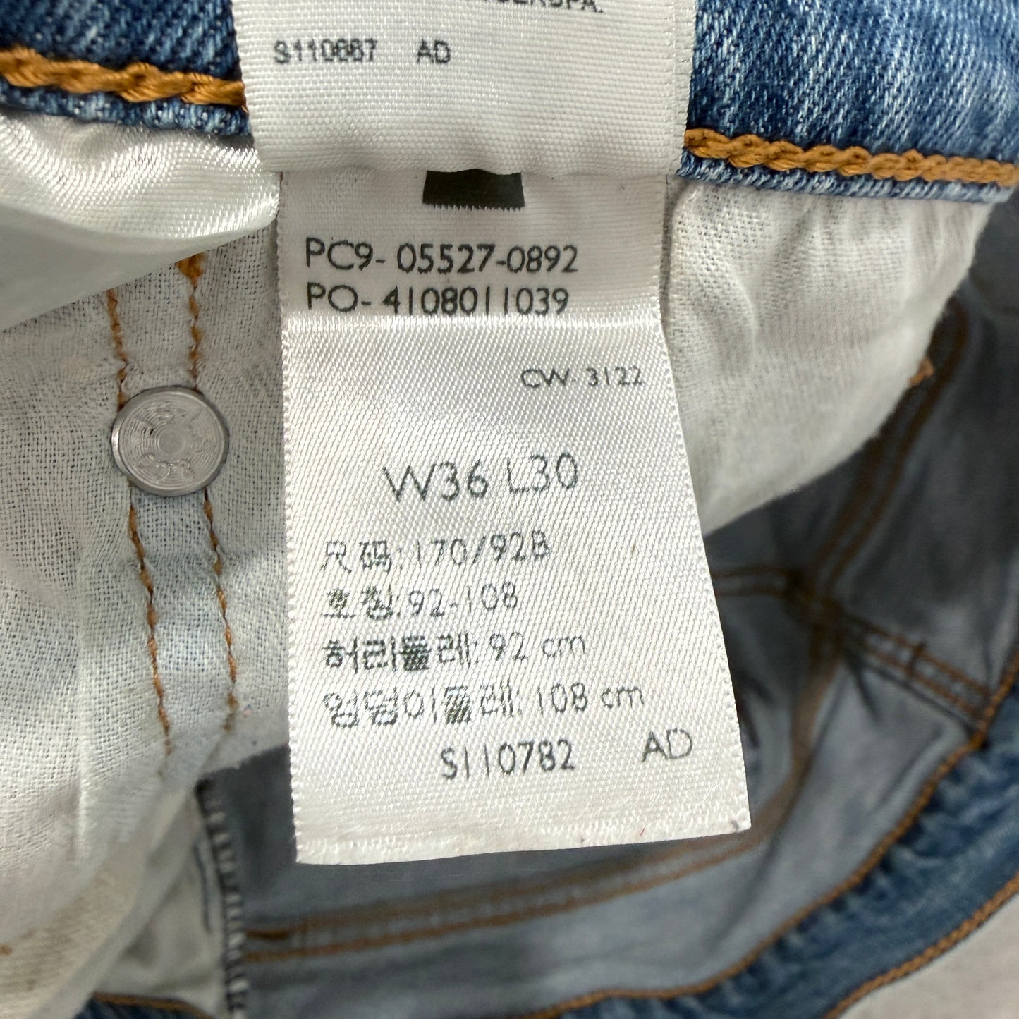 Levi's 527 Men's Blue Denim Jeans Zip-Fly Pockets Classic Stained Size 36x30