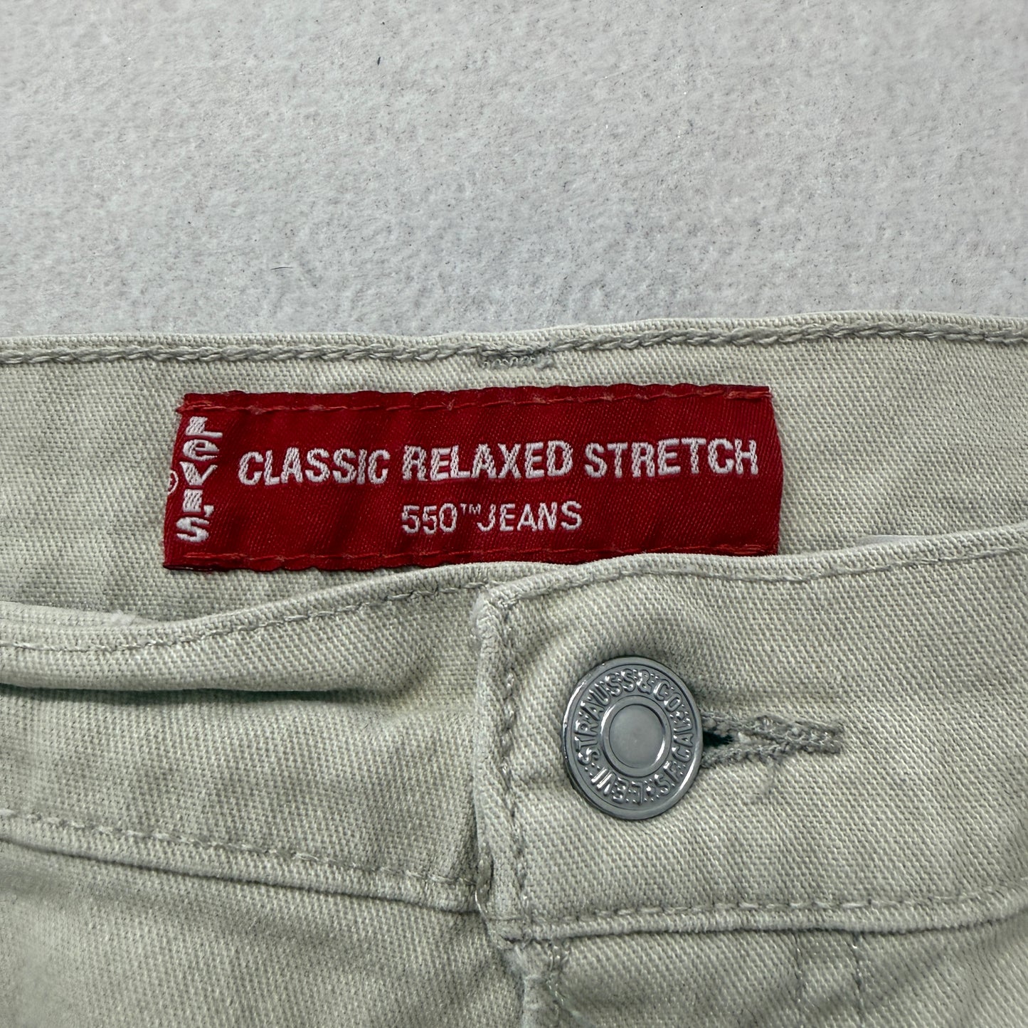 Levi's 550 Men's Beige Denim Jeans Pockets Classic Relaxed Stretch Size W32